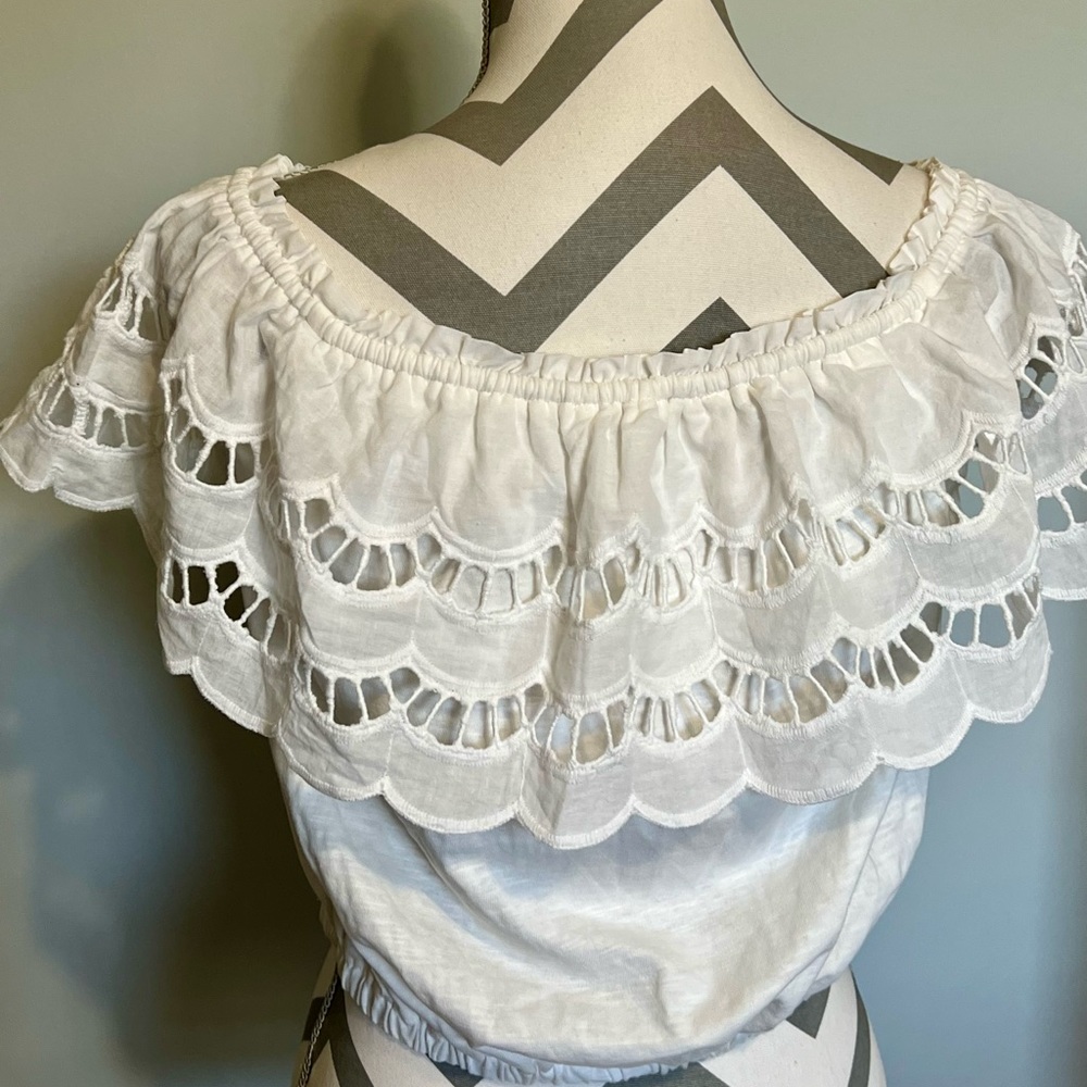 NWT - White Midriff Summer Top by Brea Canyon - Size‎ M - Picture 3 of 8